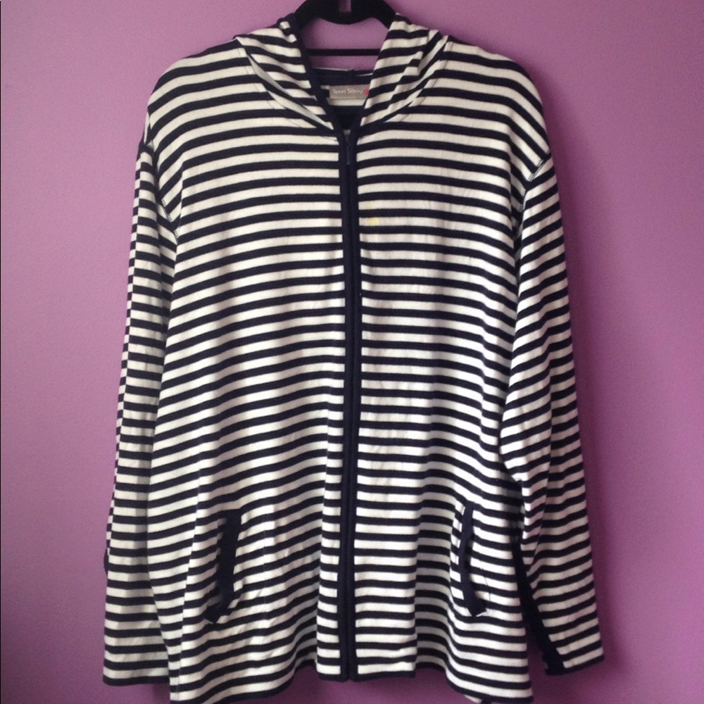 Navy and white zip up